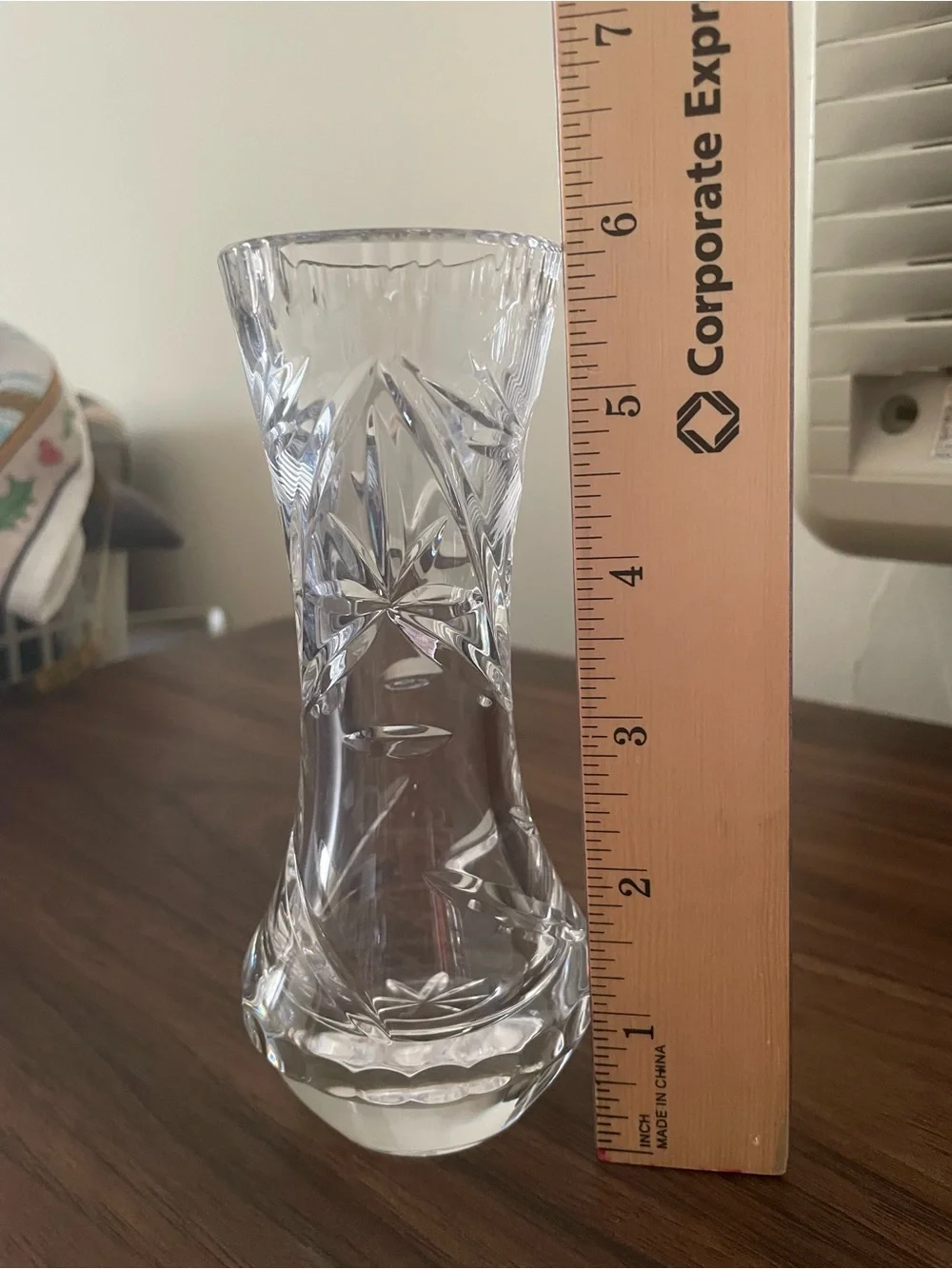 Clear Cut Crystal Bud Vase - Clear
